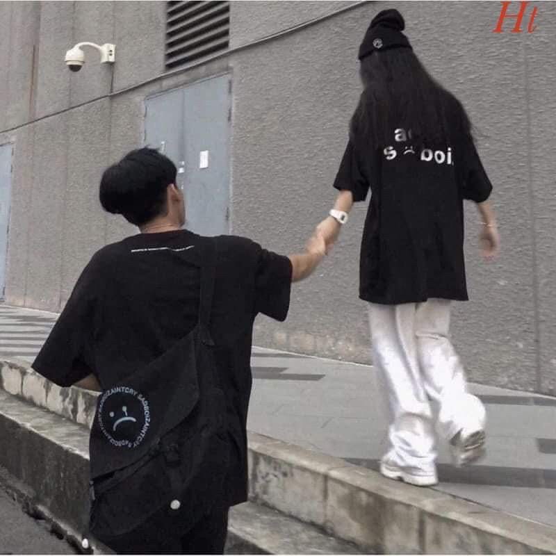 Áo phông cộc tay sad in nổi HT11
