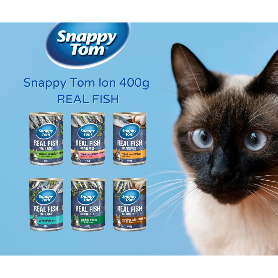 (400g) Thức ăn ướt Pate Snappy Tom cho mèo có thịt cá thật