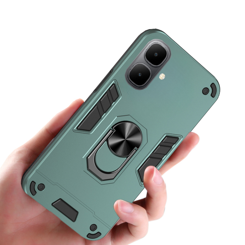 For Tecno Spark Go 2 / infinix Smart 10 Phone Case Shockproof Armor iron Metal Ring Kickstand Bracket Casing for infinix Smart 10 Cover Casing HP