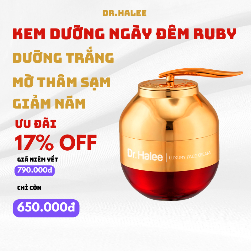 Kem Face Ruby Lựu Đỏ Dr.Halee Dưỡng Trắng Da Ngày & Đêm 50g