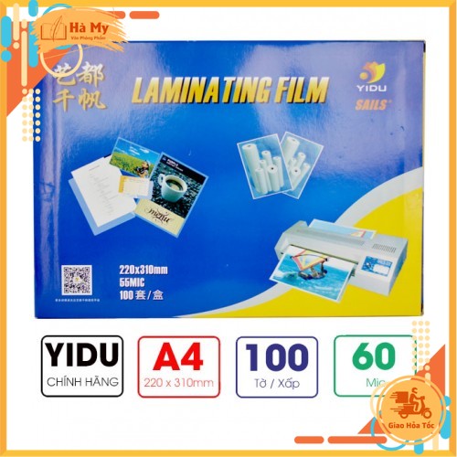 (1 Xấp) Màng Ép Plastic 60 Mic Khổ A4