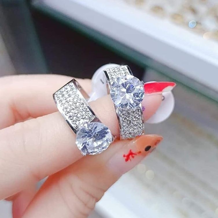 Beautiful women ring, white gold ring, sterling silver ring, luxury Phale ring, luxury diamond ring, 24K non gold ring, wedding gold ring, feng Shui stone ring women's fashion ring-jewelry Gado nm111 not black guaranteed