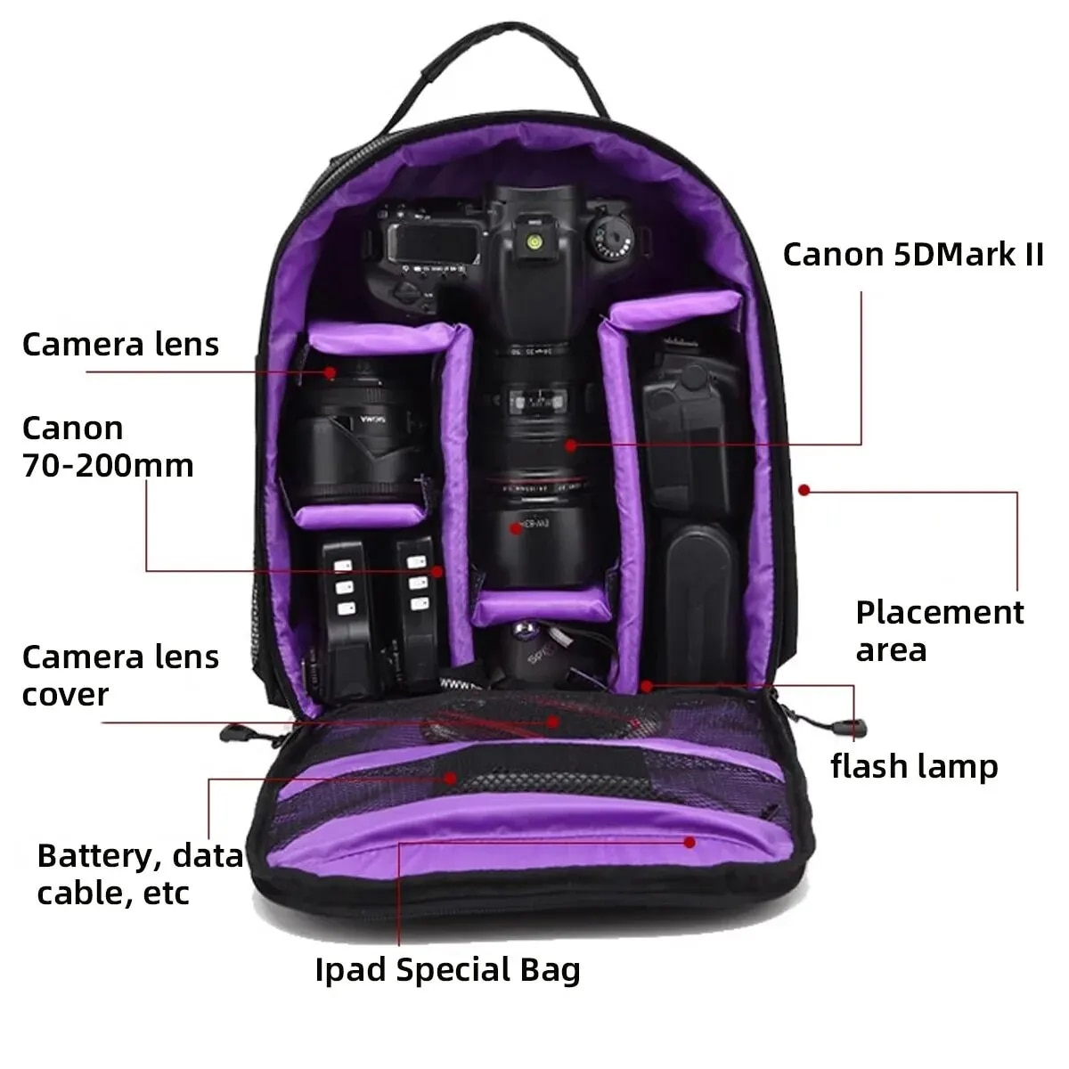 Multi-Ftional Outdoor Camera Backpack Video Digital Shoulder Camera Bag Waterproof Camera Photo Bag Case For DSLR