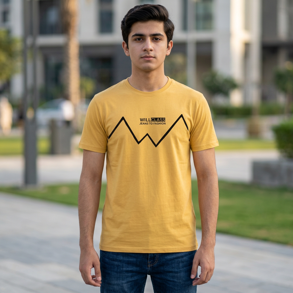MK Garments - Will Class Printed Primium Half Sleeves Round Neck Casual Tshirt For Men And Boys
