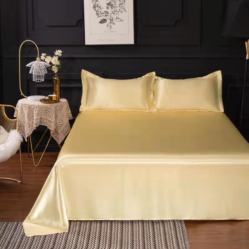 Summer Bed Sheet Pillowcase Set , Summer smooth bed sheets, Cool ice silk Bed sheets, soft and comfortable, Thin bed sheets, Size: single / queen / king
