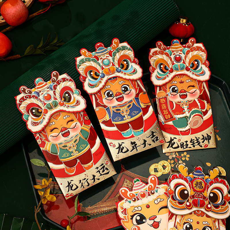 4 cny gói màu đỏ rồng năm thần may mắn phong bì đỏ 2024 gói màu đỏ gói màu đỏ lễ hội mùa xuân phong bì tiền