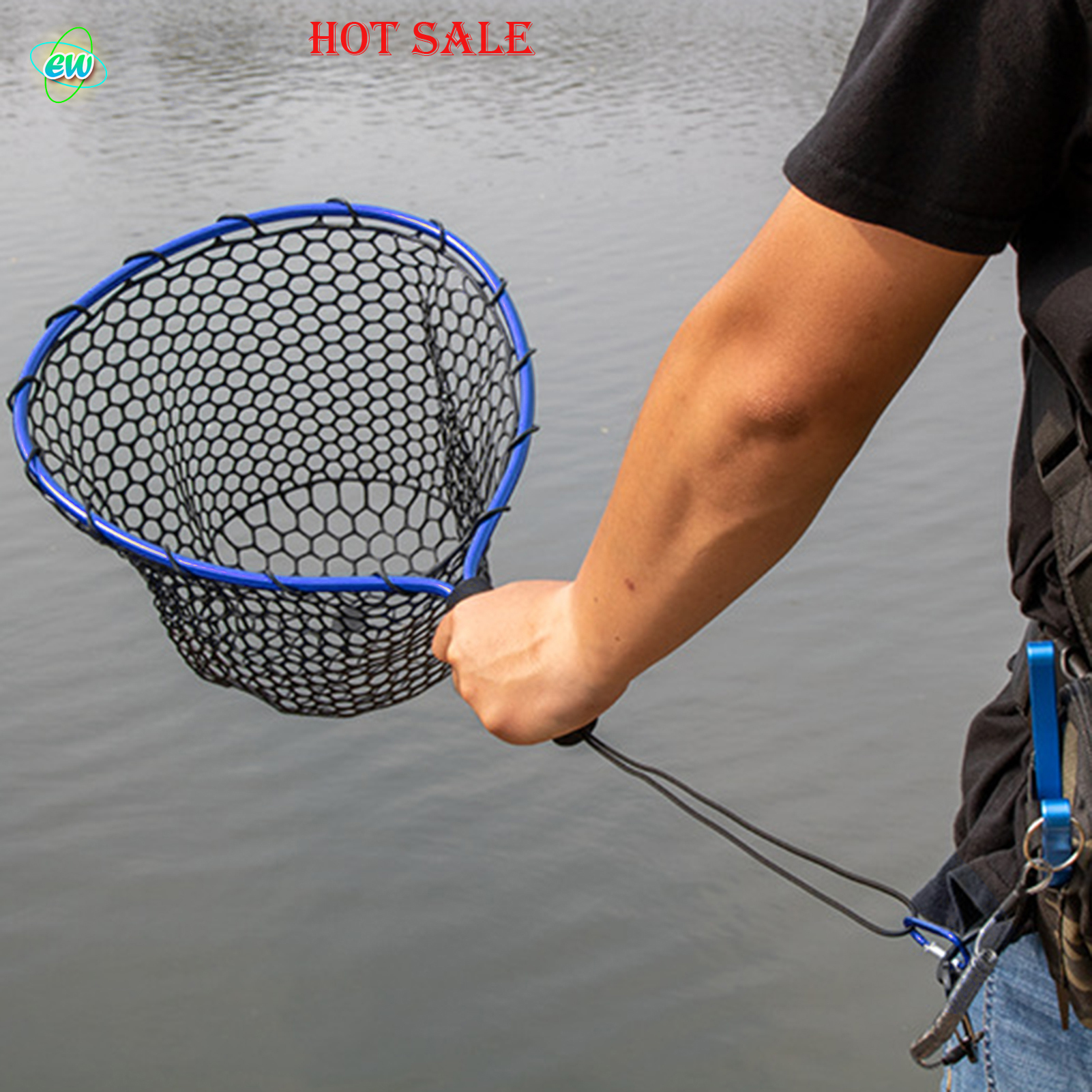 Rubber Fishing Net Quick Catch Fishing Net with Aluminum Handle