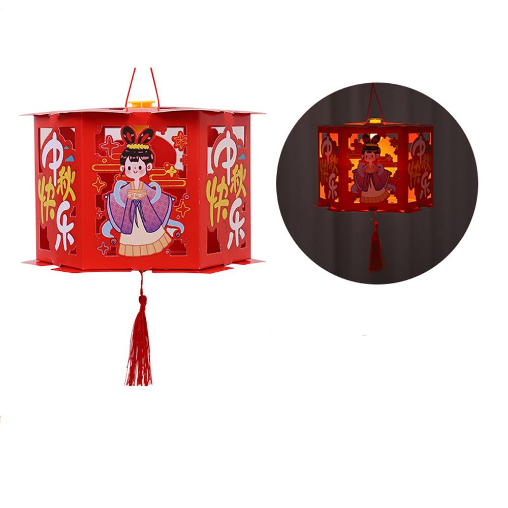Lồng đèn trung thu long den trung thu cho bé lồng den trung thu HEHJBY Xách tay Retro Thỏ Tự làm Handmade Cổ Trung Quốc Phong Cách Đèn Lồng Dự Ánh Sáng kỳ nghỉ Trung Thu Lễ Hội