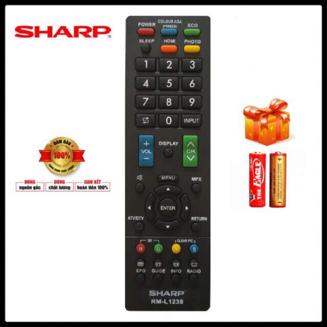 [HCM]Điều Khiển Ti Vi SHARP ( RM-L1238 )