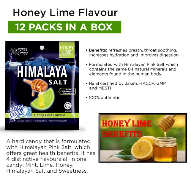 Big Foot Natural Himalaya Salt Mint Candy - Lemon Flavour (12 Packs Each) -  4 Box