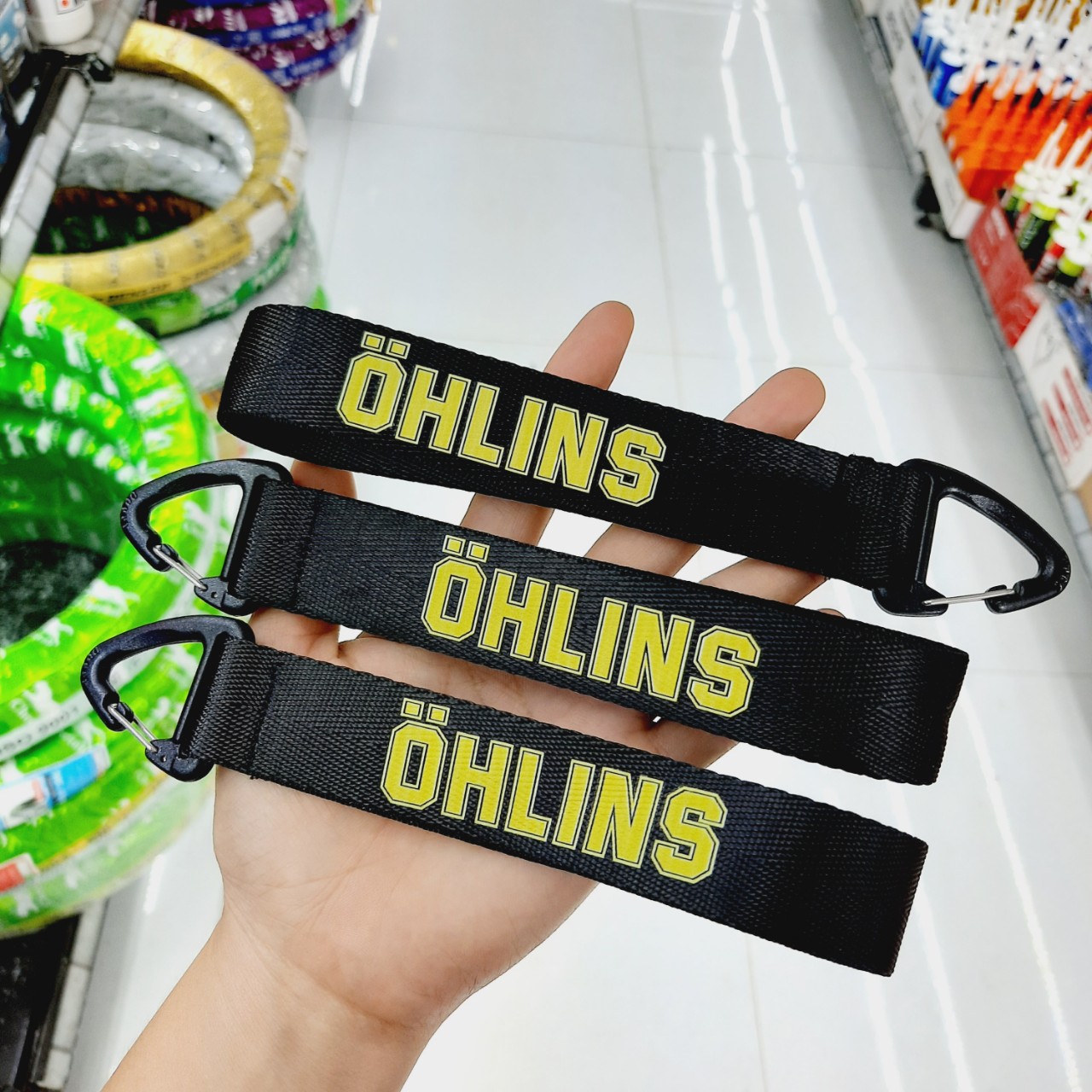 Móc Khóa Dây OHLINS đen Vàng