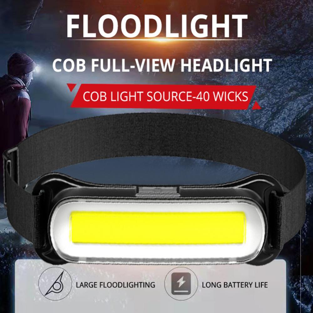 Homempire Rechargeable LED Headlamp 3 Modes Headlight Waterproof Head Light Adjustable Headband for Outdoor Camping Fishing Hiking