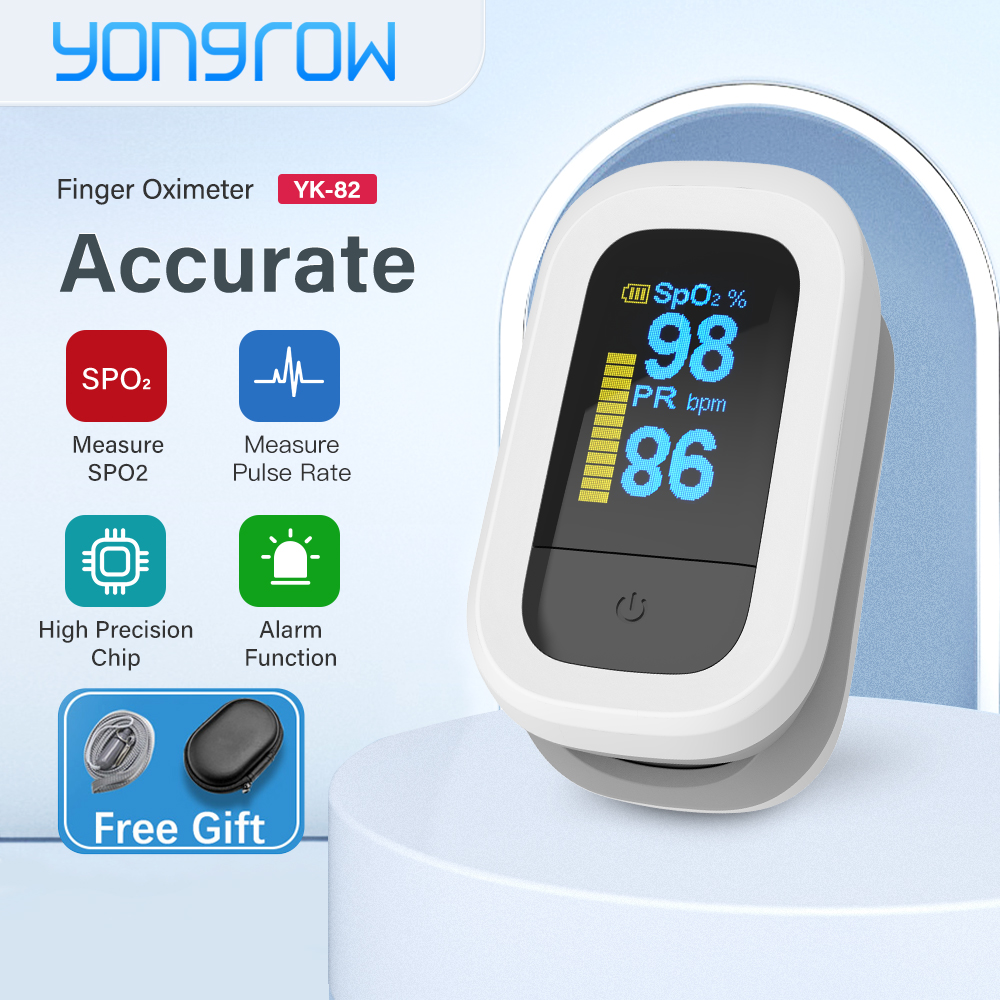 Yongrow Pulse Oximeter Finger with Alarm Oxymeter OLED Monitor Blood