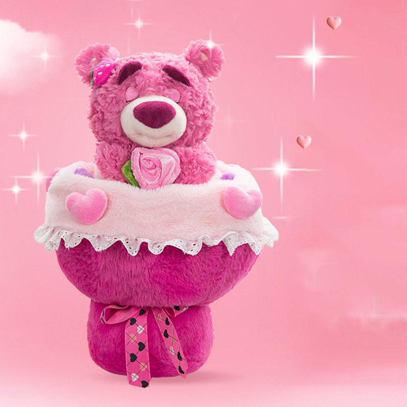 Plush Doll Strawberry Bear Princess Dress Doll Valentine’s Day Cute Pink Gift