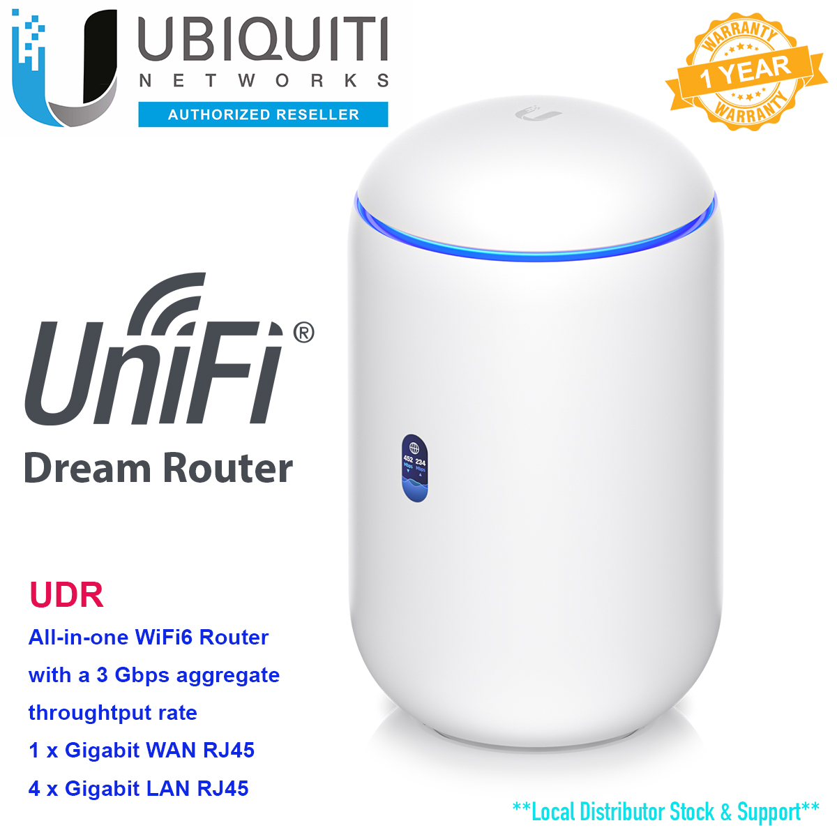 Fejde reservation berolige UniFi Dream Router Ubiquiti All-in-one WiFi6 router with 3Gbps aggregate  throughput rate | UBNT - 1 Year Local Warranty | Lazada Singapore