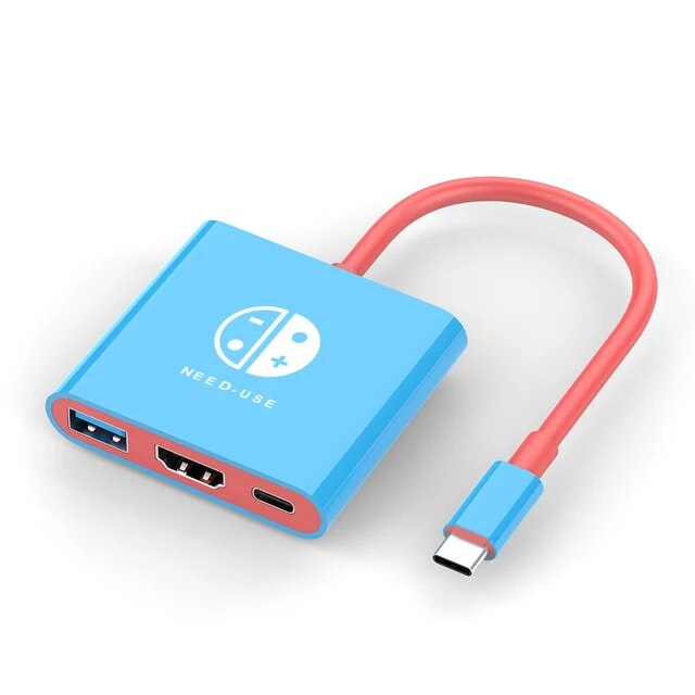 Switch dock 4k hdmi usb 3.0 hub adapter usb c splitter tv portable docking station for nintendo laptops pc ipad macbook air pro