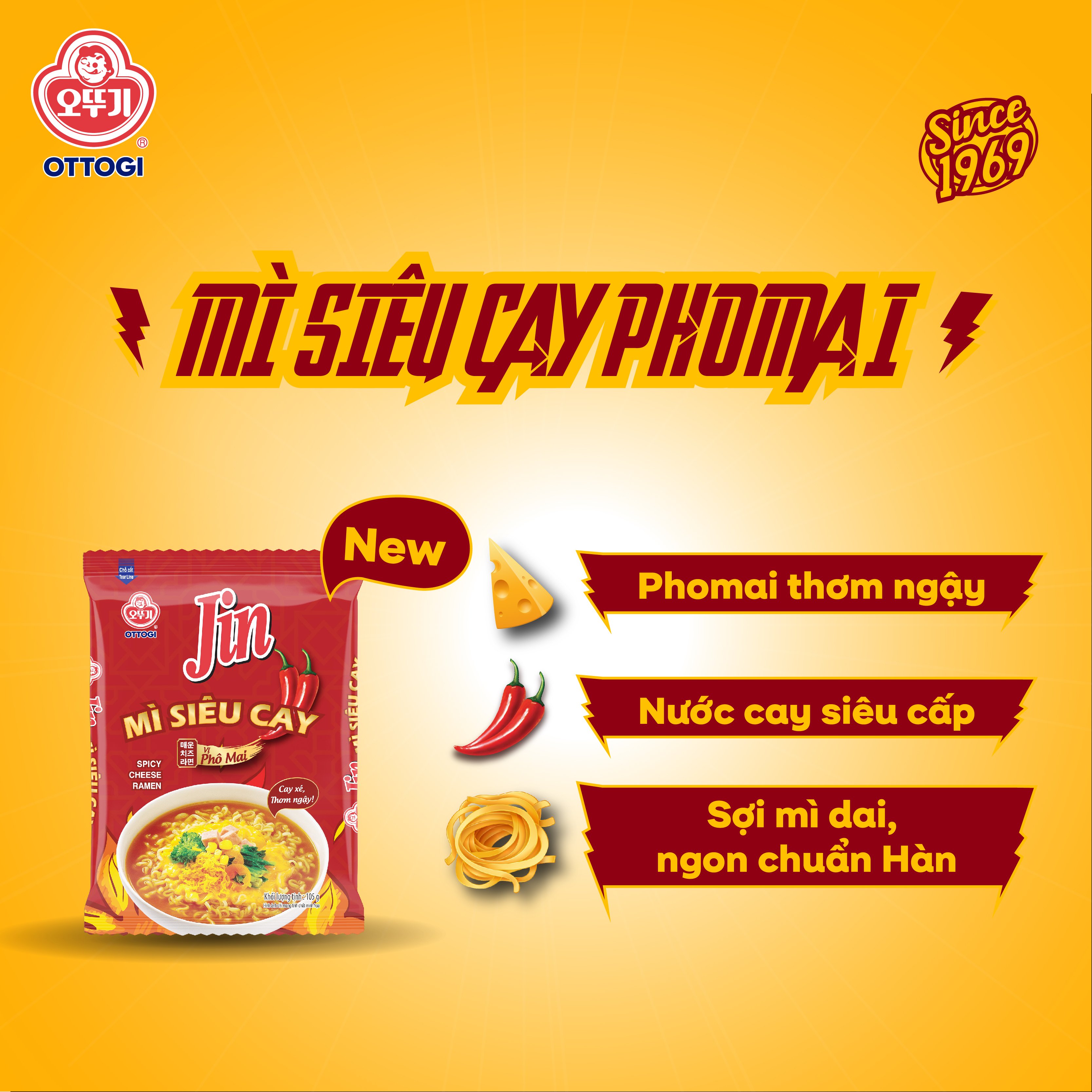 Mì Jin Siukay vị phô mai Ottogi 105g