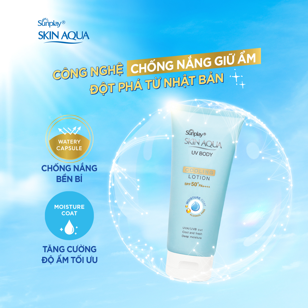 Kem chống nắng dưỡng thể mát lạnh Sunplay Skin Aqua UV Body Cooling Lotion SPF 50+ PA++++ (150g)