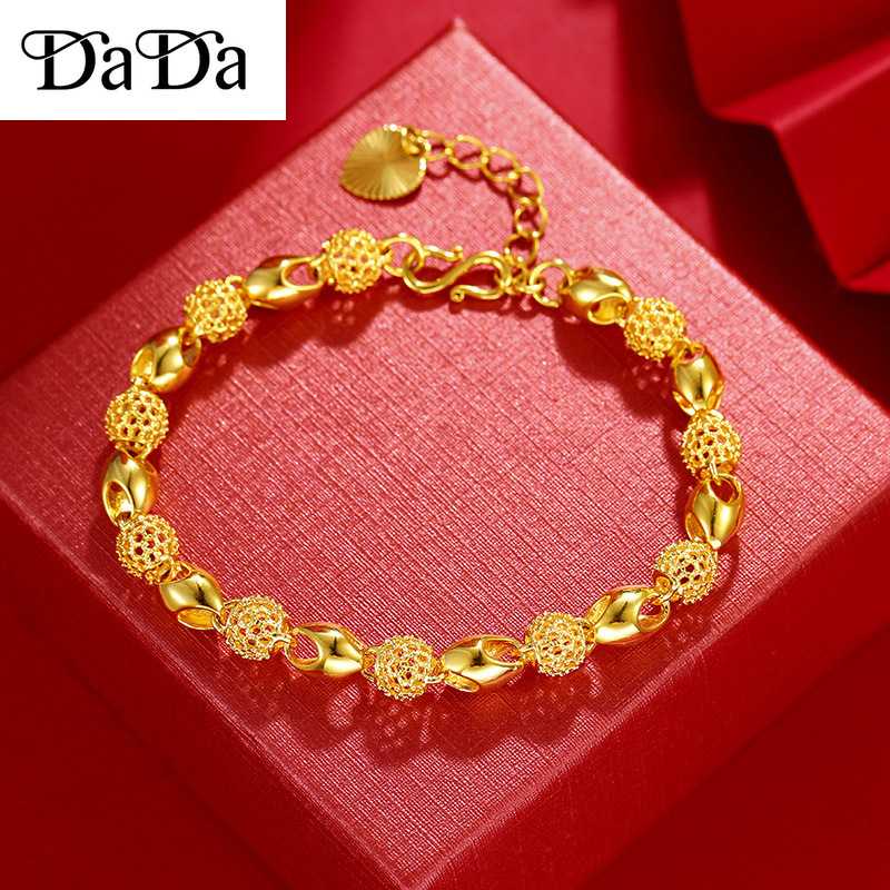 Arthesdam Jewellery 916 Gold Double Love Heart Dangling Bracelet
