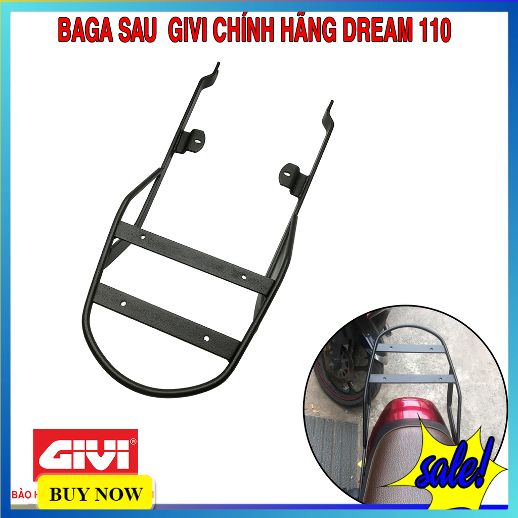 Cảng sau givi cho ex5 dream 110 fi dùng chở đồ và lắp thùng sau hàng chính hãng