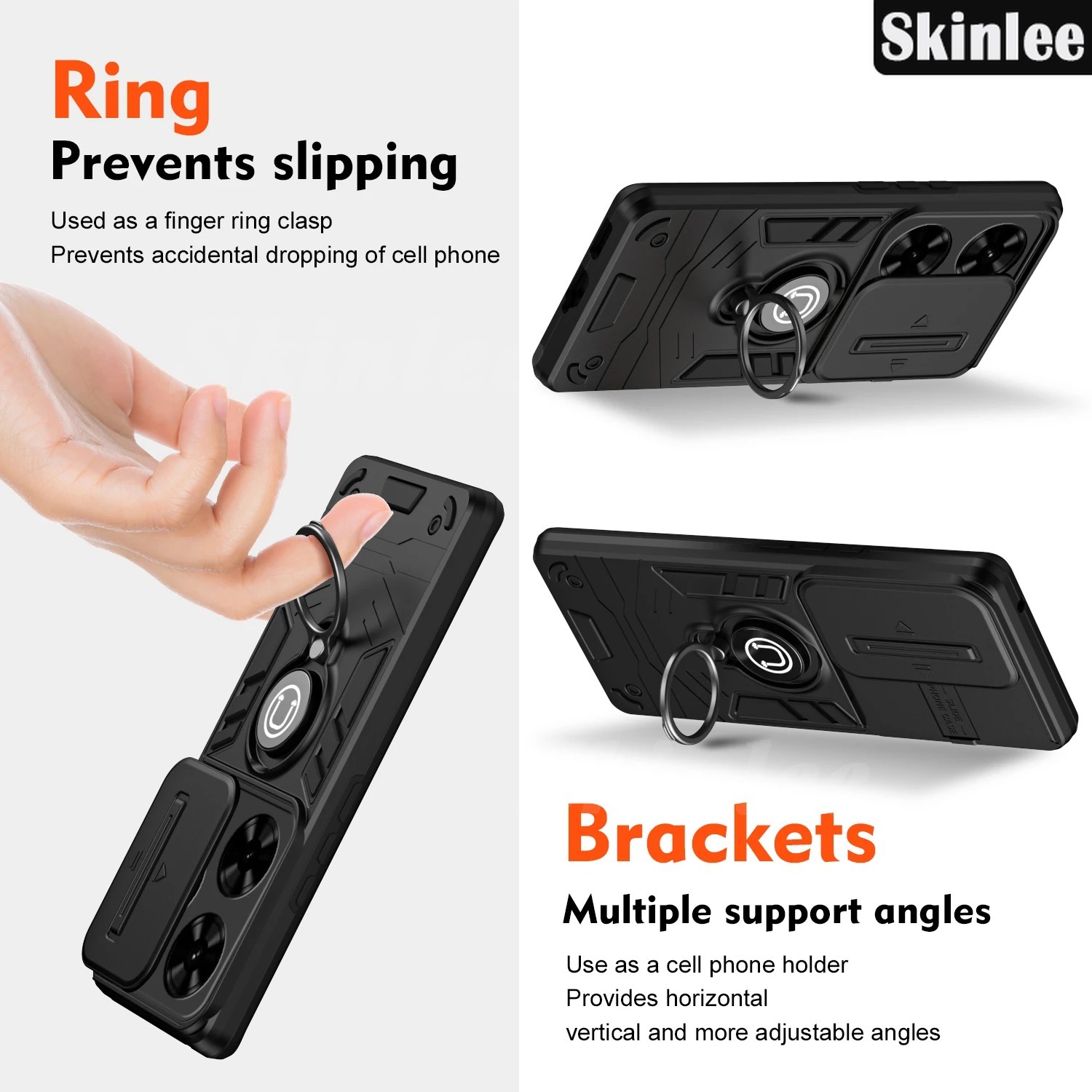 Phone case For infinix Smart 8 Pro Back cover Hard Armor Shockproof Camera Protection Bracket Navigation Holder Ring cover for infinix Smart 8 Plus Cover cases.