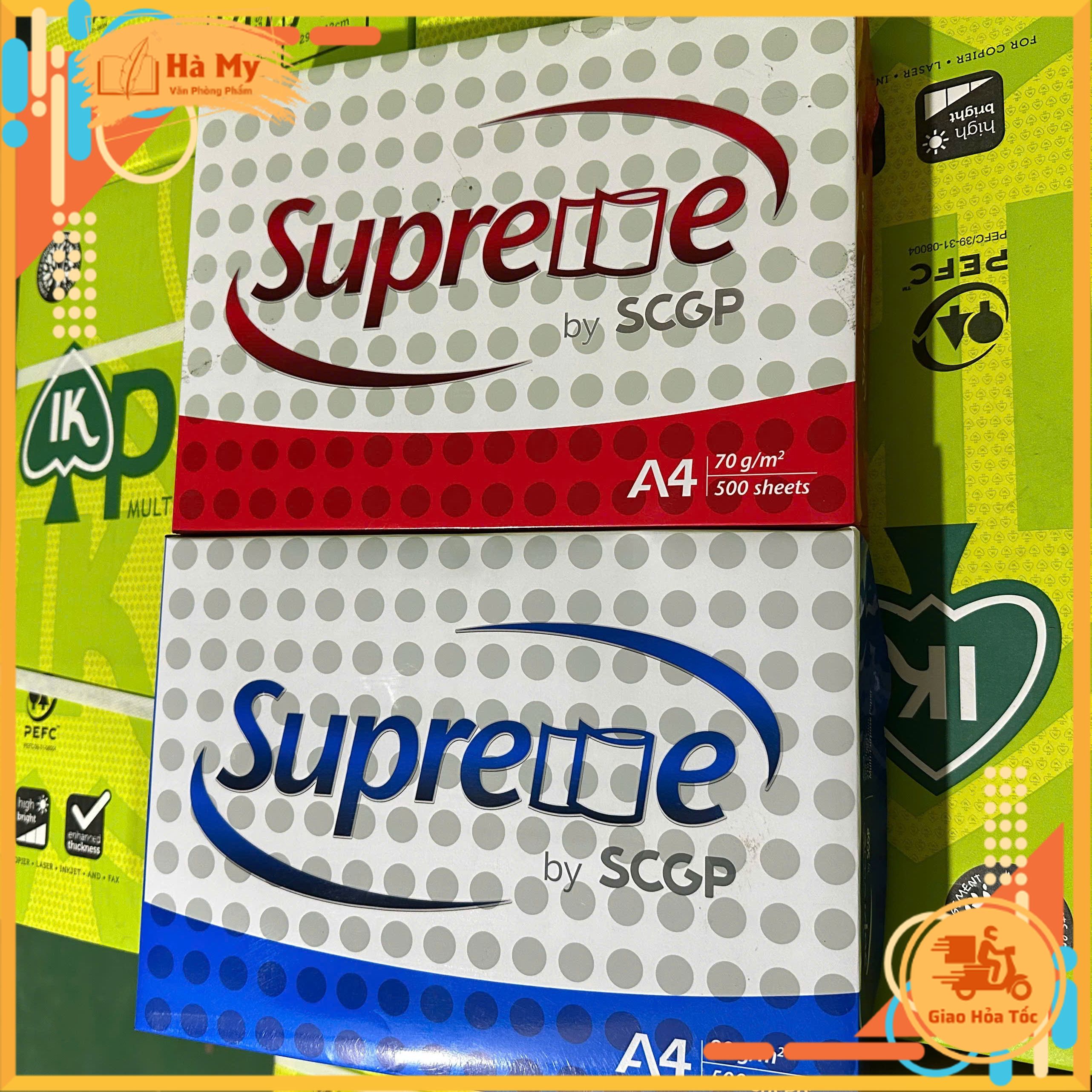 1 Ream 500 Tờ Giấy in Văn Phòng Supreme Khổ A4/A5 Chính Hãng