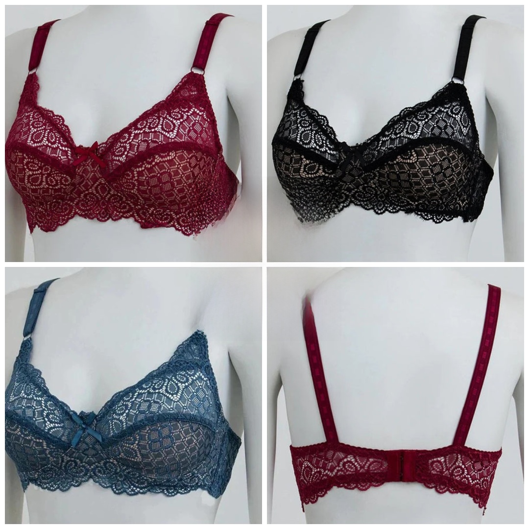 4 Pieces Standard Quality AC Net Cotton Bra for Women & Girls - Comfortable to Wear - Comfortable and Stylish Innerwear Set
