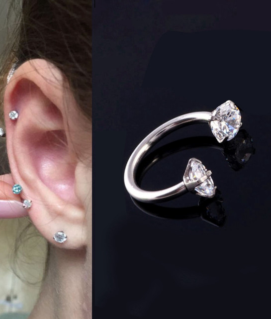 Khuyên mũi / tai đính đá đơn giản chống dị ứng 3mm