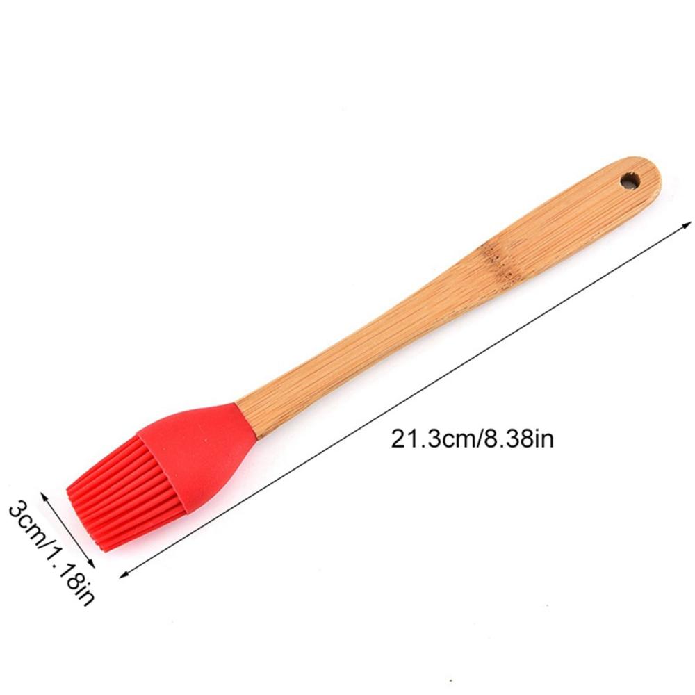 DKVNK Cookie Pastry Wooden Handle Mini Non-stick Silicone Brush Cake Scraper Baking Tools Spatula