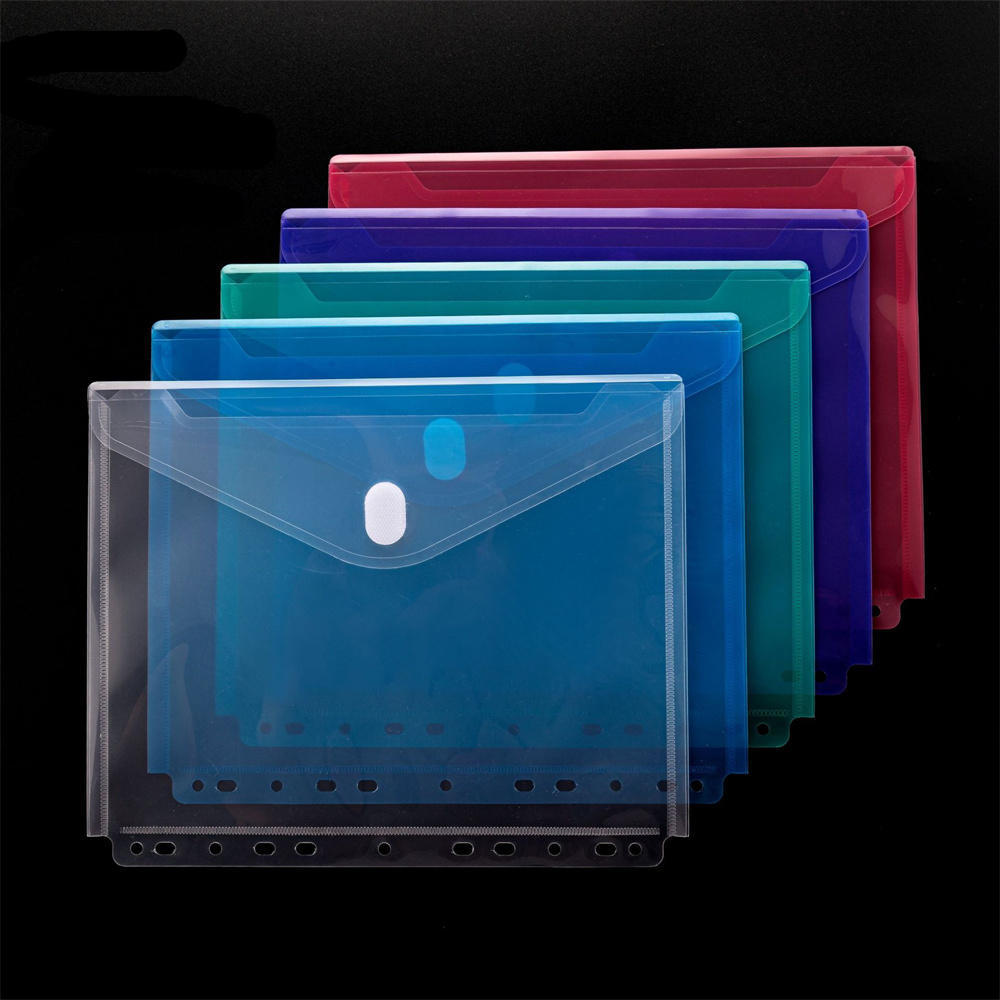 11-hole Punched File Folders Transparent Plastic File Folders 11-hole Punched File Folders A4 Document Sleeves Documents Bag Protector Office Supplies Filing Products File Organization File Storage Solutions Clear File Folders Plastic Document Holders