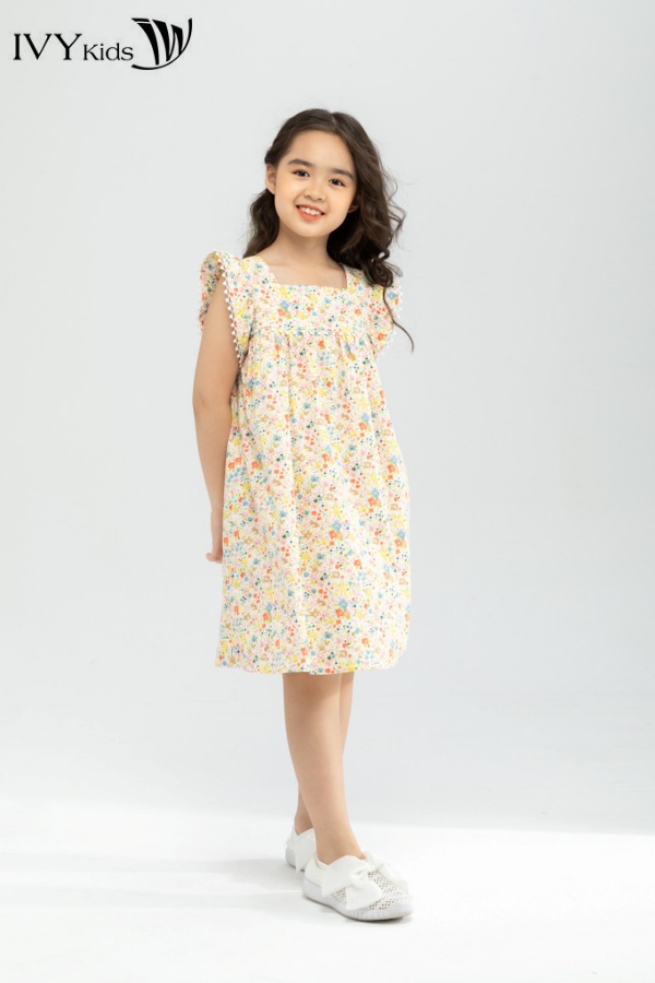 Đầm bé gái tay kiểu IVY moda MS 48G1306
