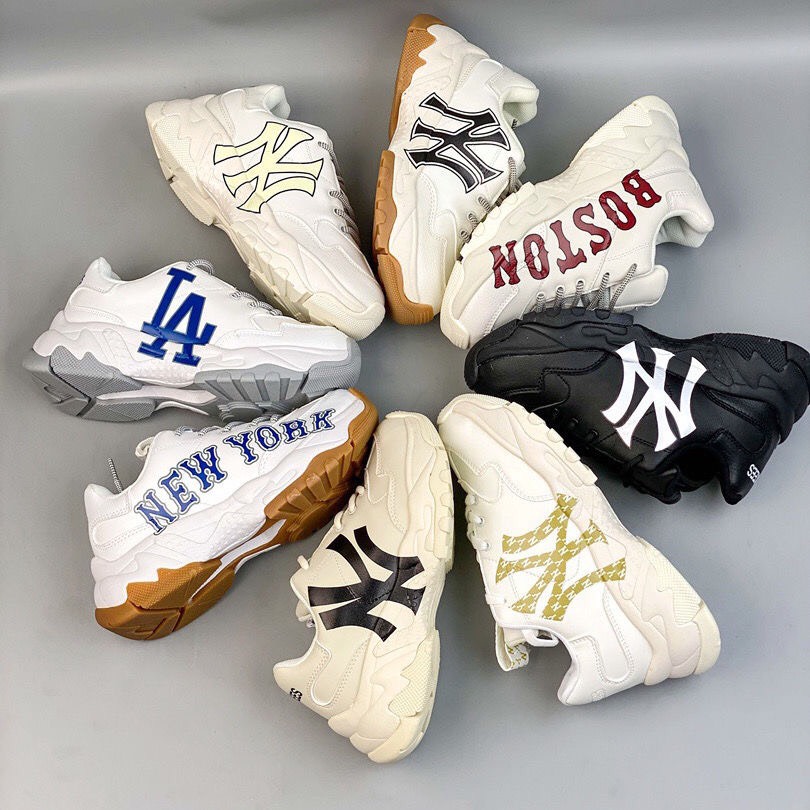 Giày độn đế MLB boston ny la Hot trend nam nữ, Giày thể thao sneaker MLB ny boston la buộc dây dễ phối đồ