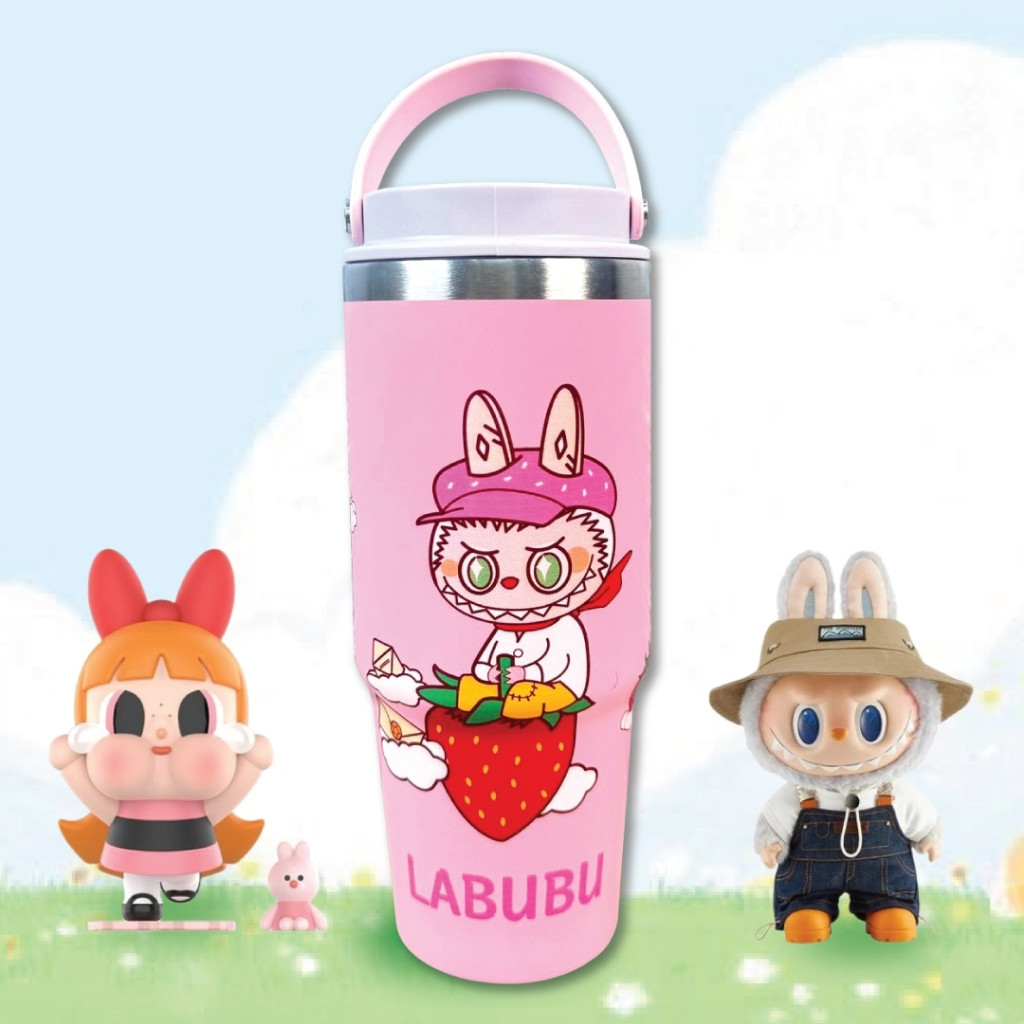 พร้อมส่ง แก้วเก็บความเย็น Labubu / Cry Baby สกรีน น่ารักมาก ขนาด 890ML ...