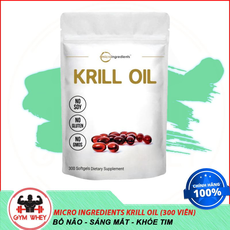 Micro ingredients krill oil dầu nhuyễn thể cung cấp omega 3 dễ hấp thu 300