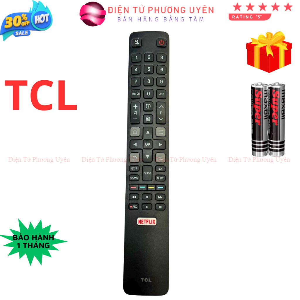 Remote điều khiển tivi tcl mã 13 loại tốt smart rm-l1508, điều khiển tv tcl các dòng led- lcd - tặng kèm pin - mnc
