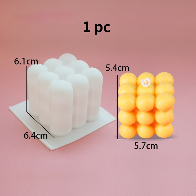 khuôn silicon làm nến thơm handmade hình khối rubik
