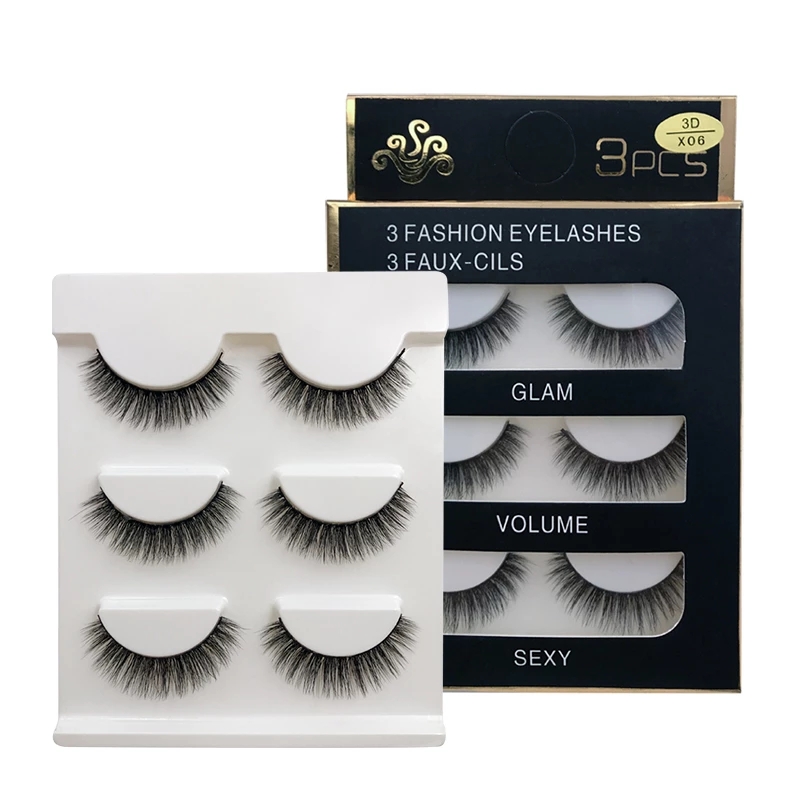 3 Pairs natural false eyelashes thick make up 3d mink lashes soft eyelash extension fake eyelash long mink eyelashes