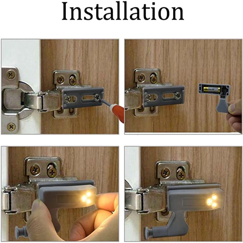 10PCS Universal LED Inner Hinge Lamp Cabinet Induction Light Wardrobe Cupboard Sensor Lights Bedroom Kitchen Closet Night Lamp