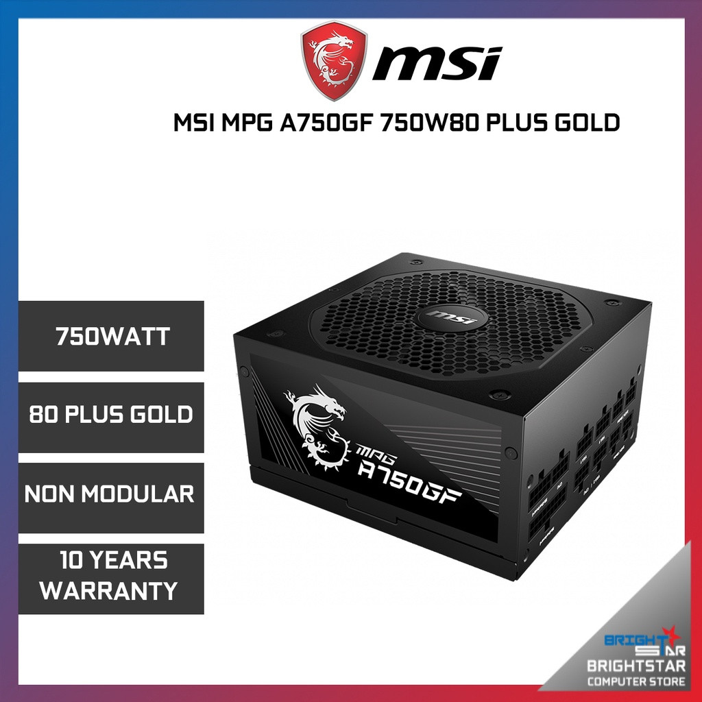 MSI MPG A750GF 750W 80+GOLD GAMING POWER SUPPLY(3y)