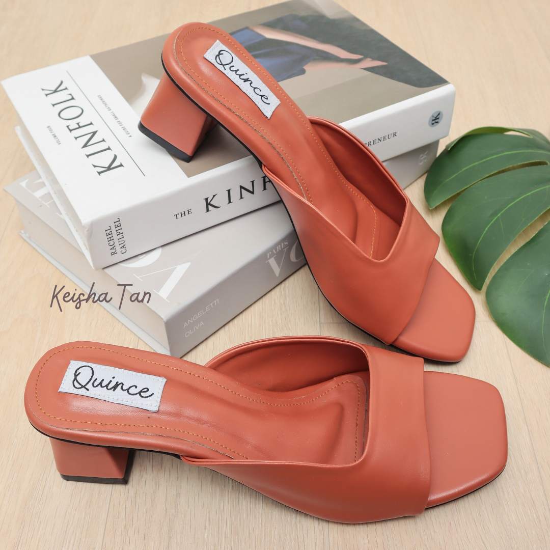 QUINCE Keisha Sepatu Hak Wanita Sandal Wide Strap Heels Lazada