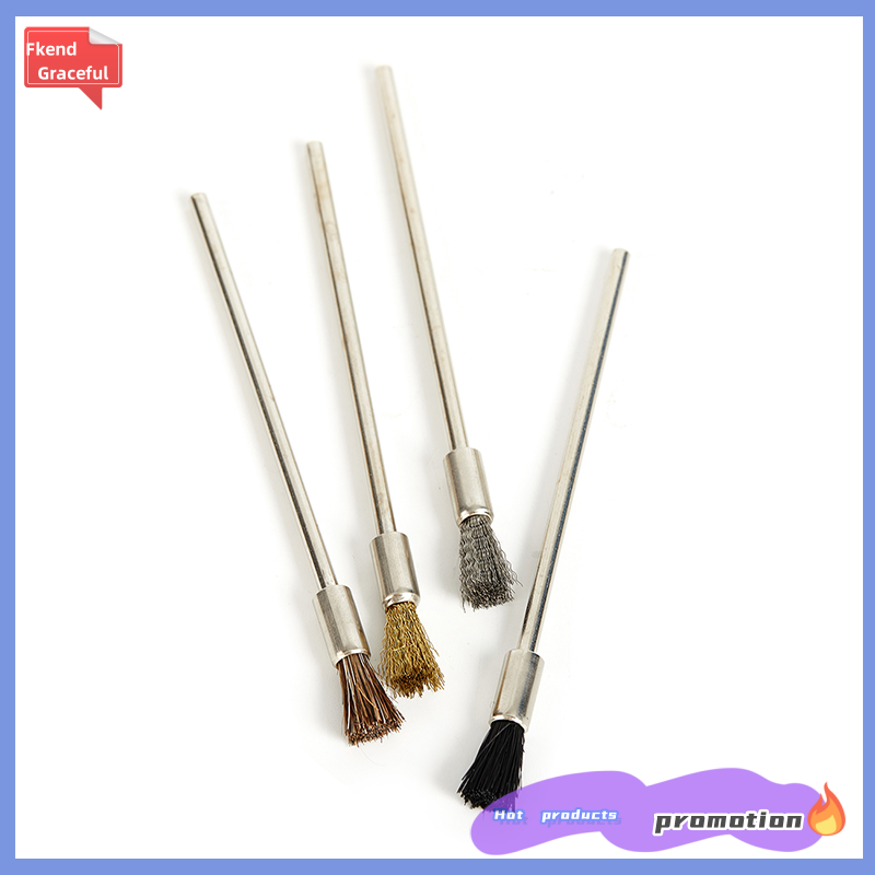 Fkend Pen Wire Brush 100mm Long Shank Cleaning Brushes Rotary Tool Rust Paint Removal