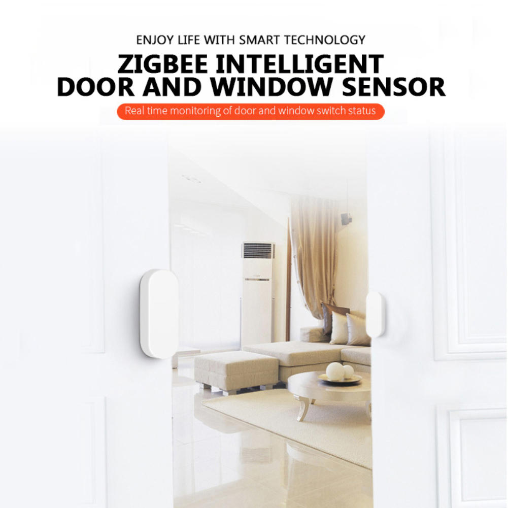 E Life Smart Store Tuya Smart Zigbee Door Window Sensor Smart Door Open/Closed Detectors Security Alarm System Smart Life App Remote Control for Smart Home A Burglar Alarm Automation Remote Control Works For Alexa Google Home