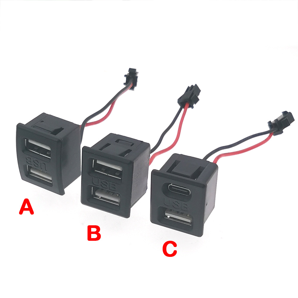 1pcs%20Usb%20Female%20Base%20Type-C%20Double-Layer%20Socket%20Usb%20A%20Type%20C%20Charging%20Socket%20Power%20Socket%20With%20Cable%20Connector%20Buck%20Module%20-%20Image%202