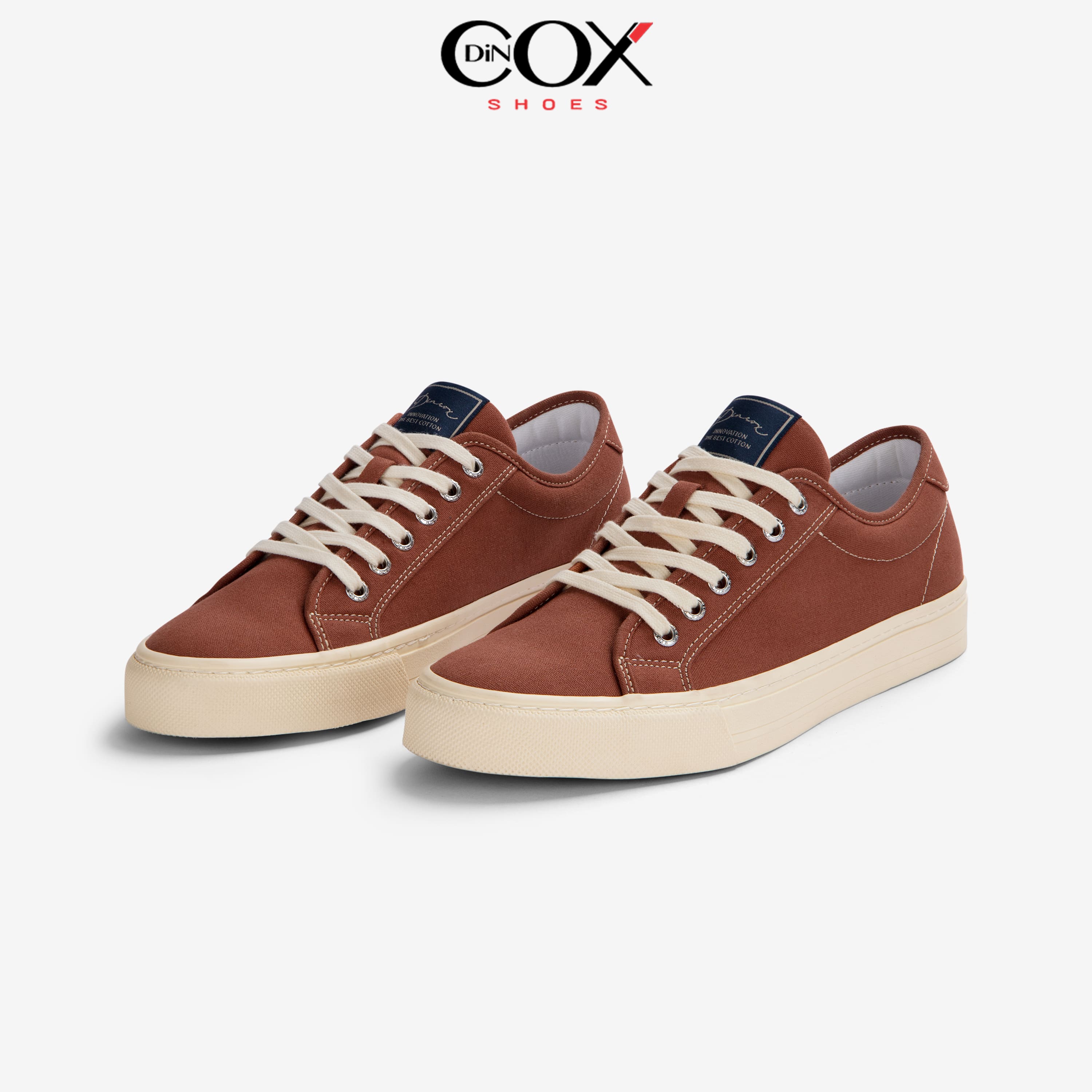Giày Sneaker Vải Canvas Nam Nữ E12 Red Brick Dincox