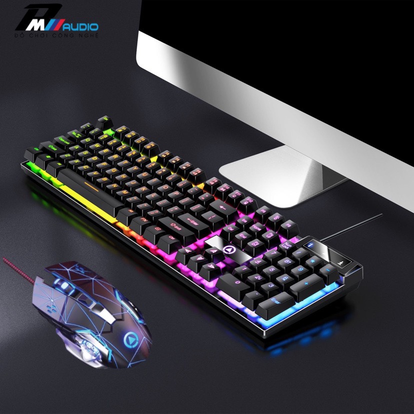 Bàn phím chuột máy tính giả cơ K500 và G15 có Led RGB xuyên chữ cao cấp cho máy tính laptop-Bảo hành 6 tháng lỗi 1 đổi 1