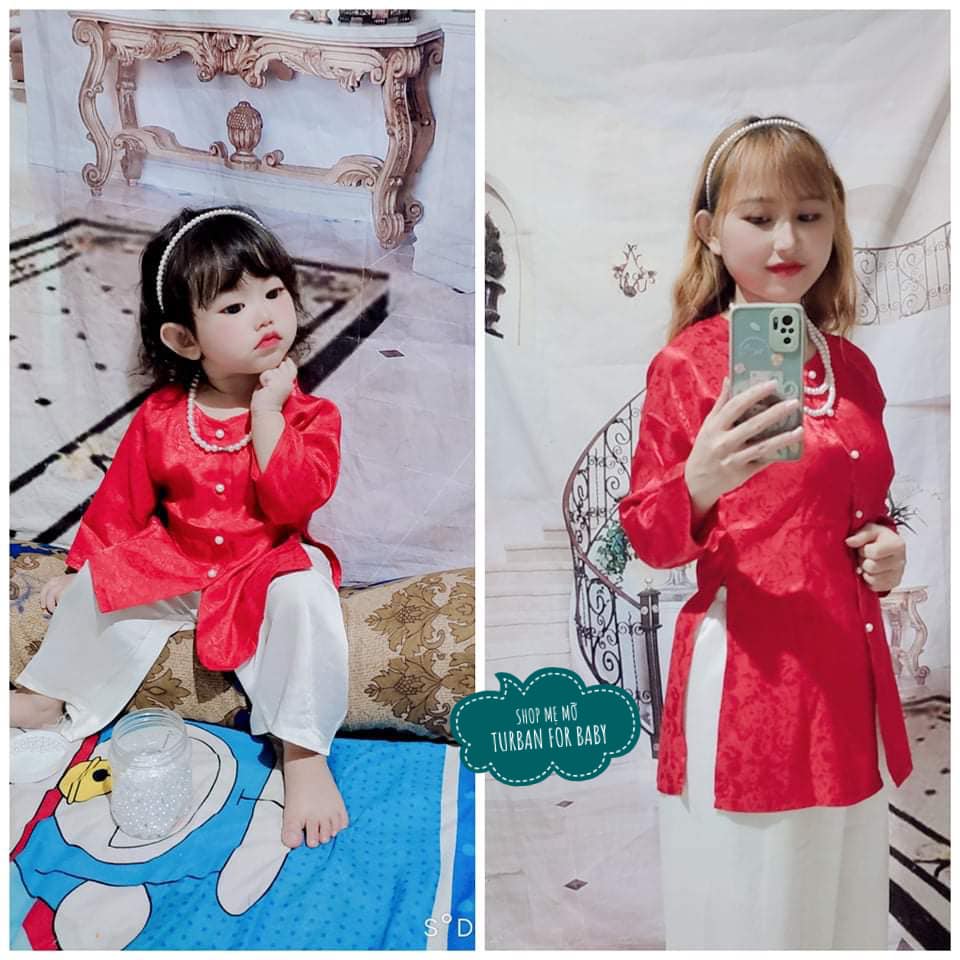 BỘ BÀ BA CƯNG XỈU CHO MẸ VÀ BÉ quần đen