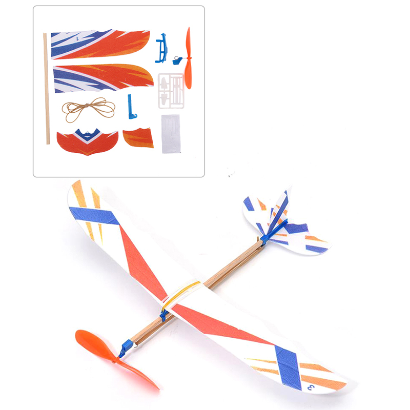Rubber Band Elastic Powered Aircraft Glider Flying Plane Airplane DIY Kids Toy YUEYING. 