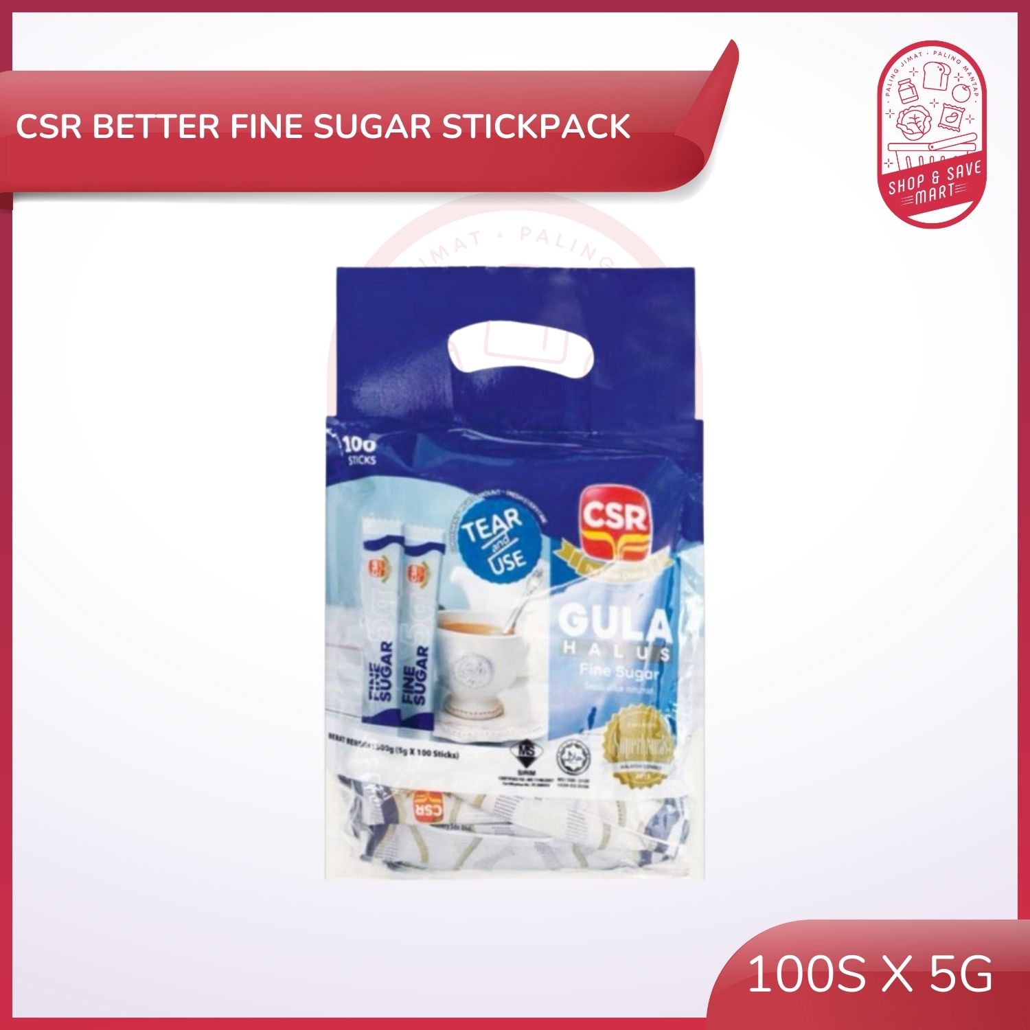 CSR Sugar Sachet Economy Pack (200s x 5g) 1kg ( Fine Sugar Sachet