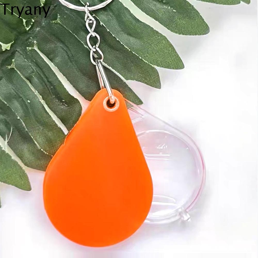 TRYANY Móc chìa khóa Di động Móc khóa Ống kính Thủy tinh Móc chìa khóa Kính lúp có móc chìa khóa Kính lúp Kính hiển vi Kính lúp gấp