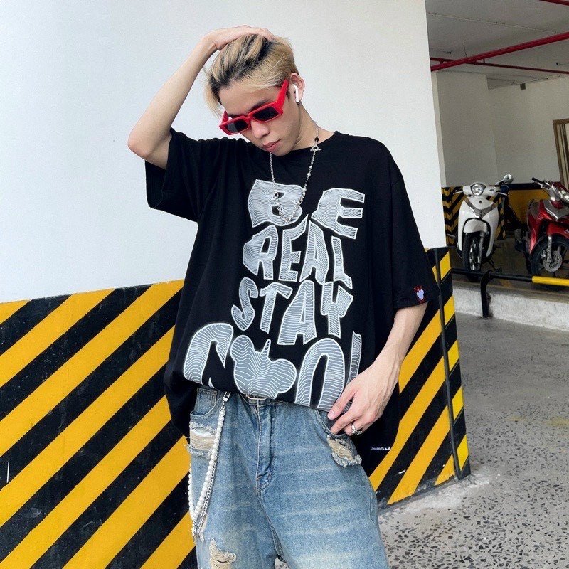 Áo thun tay lỡ Uncover Stay Cool Tee màu đen form áo 40kg đến 90kg vải cotton dày mịn full tag Thời trang Unisex HCM AL181